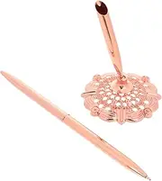 OFFSCH Stylish Metal Ballpoint Pen Stand for Wedding Guest Book Multi-function Desktop Pen Holder Smooth Ink Refill