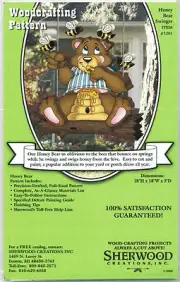 Honey Bear Swinger Yard Art Woodworking Plans by Sherwood Creations