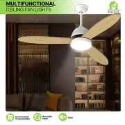 52" Indoor LED 6 Speeds Ceiling Fan 3 Colors Changing Light Kit w/Remote Control