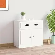 White Sideboard Cabinet for Living Room, Dining Room, Hallway, Storage & Display, Engineered Wood, 70x35.5x67.5 cm