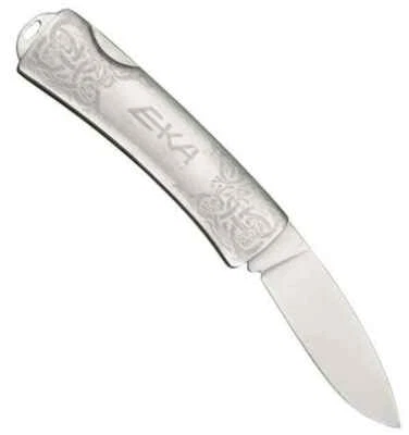 EKA 7900507 - 8.5cm Stainless Steel Classic 5 Folding Knife (Engraved Stainless