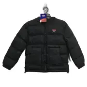 NEW AFL Essendon Bombers Hooded Puffer Jacket Zip-Up Windbreaker Youth Sz Large