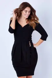 3/4 Sleeve Tulip Dress--SAC-STRD69