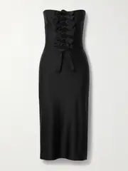 [Coperni] Coperni - Strapless Knotted Cutout Stretch-jersey Midi Dress - Black - x small x small Black