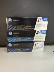 (Set of 3) NEW! HP Color LaserJet 125A Black and 2 Magenta EXP dates vary