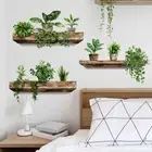 Home Decor Wall Stickers Removable Wall Art Accessories Potted Plant Decals