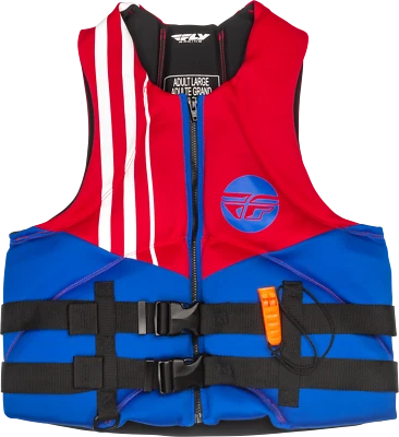 Fly Racing Mens Neoprene Floatation Vest Life Jacket Red/White/Blue 3XL