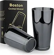 Stainless Steel Boston Shaker - 2-Piece 18oz & 28oz Professional Bartender Cocktail Shaker Bartender Shaker Kit - CTSK0013 (Black)