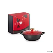 Le Creuset Disney Mickey Mouse Collection Marmite 18cm 7in Cotton Mat Black NEW