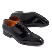 Santoni Fatte a Mano Black Patent Leather Lace-Up Formal Shoes US 6 (UK 5) NIB