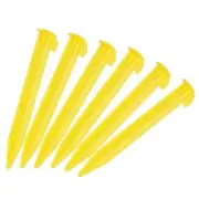 8Pcs Tent Stakes Plastic 14.5cm/5.7 Inch Camping Ground Pegs with Hook Yellow