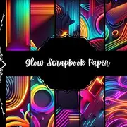 Glow Scrapbook Paper, Neon Junk Journal Paper, Origami, Collage, Card Making, DIY Projects, 8,5" by 8,5" inches, 10 Designs, 40 Pages