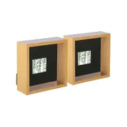 Nicola Spring 3D Deep Box Photo Frames - 6 x 6" with 2 x 2" Mount - Light Wood - Pack of 5