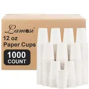 Lamosi 1000 Count 12 oz Paper Coffee Cups Bulk, Disposable Paper Cups for Hot...