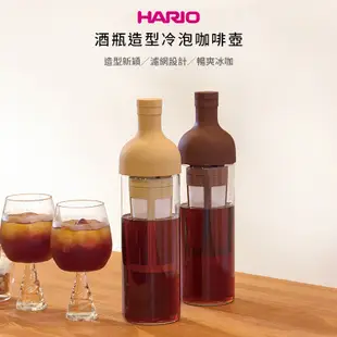 【HARIO】酒瓶造型冷泡咖啡壺650ml-棕色 FIC-70-MC