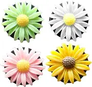 GRIRIW Girly Car Decor 4pcs Resin Daisy Perfume Clip Aromatherapy Diffuser Car Interior Accessory