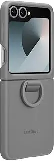 Silicone Case with Ring for Samsung Galaxy Z Flip 6, Grey