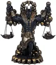 Ancient Egyptian Anubis God Miniature Statue Black Gold Finish