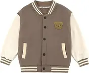 [GLEAMING GRAIN] Kids Baseball Jackets School Varsity Uniform Cotton Leisure Fashion jackets Boys Girls Jackets for 2-7 Years