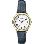 Timex Women's Indiglo Watch Gold Blue Leather Band