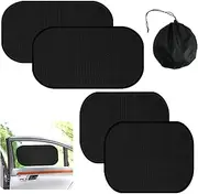 4 Pack Car Window Shades for Side Window, Cling Windshield Front Rear Car Window Screen, Large & Medium Car Sun Shade, Car Privacy Shades Protection Cover (4)