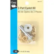 Dritz 730-37-T 2-Part Eyelets Kit with Tools, Matte Gold, 1/4-Inch 15-Count