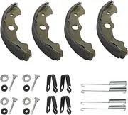 JAVIK Front Brake Shoes Springs Pins Kit for Honda TRX300FW 4x4, TRX350, TRX400, TRX450, TRX500, TRX650 ATVs (1988-2005) - Organic (Non-Asbestos) Material - 24 Items