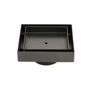 Gun Metal Grey 100mm Square Tile Insert Floor Drain Small Shower Grate 50mm Waste