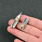 1PC Titanium Alloy Mini Knife Blade EDC TOOL Survival Escape Key Chain Pendant