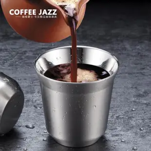 COFFEE JAZZ 意式濃縮咖啡杯 304不銹鋼歐式小奢華雙層網紅咖啡杯