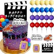 LaVenty 27 PCS Friends Cake Topper Lobster Friends Cake Toppers Friends Party Decorations Friends Birthday Decorations Balls Cake Topper
