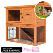 Paw Mate Rabbit Hutch Chicken Coop 92x45x82cm 2 Storey Cage Run