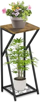Eremaoy Plant Stand Indoor Corner Metal Plant Shelf for Multiple Plants, 2 Ti...