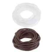 Rubber Cord Tube Hollow Pipe 16ft 1/8" Dia 1/16" Hole Tubing White, Brown