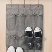 Canningvale Classico Over Door Hanging Accessory/Shoe Storage - Grey, Linen