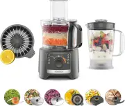 Multipro Compact Food Processor and Blender FDP31.360GY, Includes 1.2L Blender B