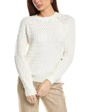 BOSS Hugo Boss Fino Basketweave Knit Sweater l White