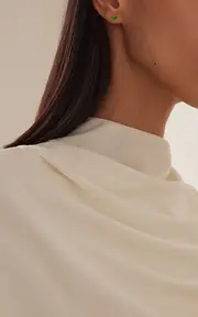 [ILA] Leone 14K Yellow Gold Emerald Earrings