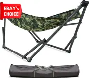 Uniki 3-Year Warranty Foldable Hammock Stand 550Lbs Capacity Camo