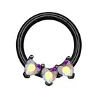 16G Black Septum Clicker Colorful CZ Nose Hoop Hinged Segment Ring Ear Cartilage