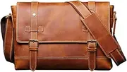 [HAMKVBPR] Men's Crossbody Bag Vintage Men's Bag Leather Men's Messenger Bag for Travel Hiking Work