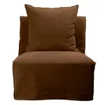 [Sleeping Giant] Como Linen Armless Slipper Chair Cocoa - 1 Seater