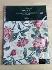 Vintage Laura Ashley Home Peony 52" Square Cotton Tablecloth Floral Tobin USA