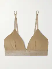 [CDLP] CDLP - + Net Sustain Stretch-tencel™ Lyocell Soft-cup Triangle Bra - Army green - medium medium Green