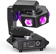 Moving Head Stage Light, 6 x 40W RGBW Beam Wash Light with XYZ Three-Axis Rotation, DMX512 & Sound Activated, for DJ, Church, Wedding, Party, Bar, Live Show