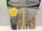 8pcs Pottery Tool Set Clay Ceramics Modeling Needle Cutter Loop Ribbon Kit
