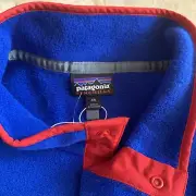 Patagonia Synchilla Jacket Men 2XL Blue Fleece Long Sleeve 1/4 Snap Button Front
