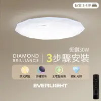 在飛比找momo購物網優惠-【Everlight 億光】30W 3-4坪遙控調光調色LE