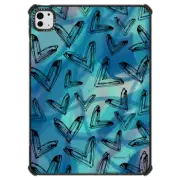iPad Pro 11-inch (M4) iPad Impact Case Dripping Hearts B on BlueTeal