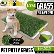Indoor Dog Pet Potty Training Toilet Portable Loo Clean Pad Tray - 1/2/4 Grass